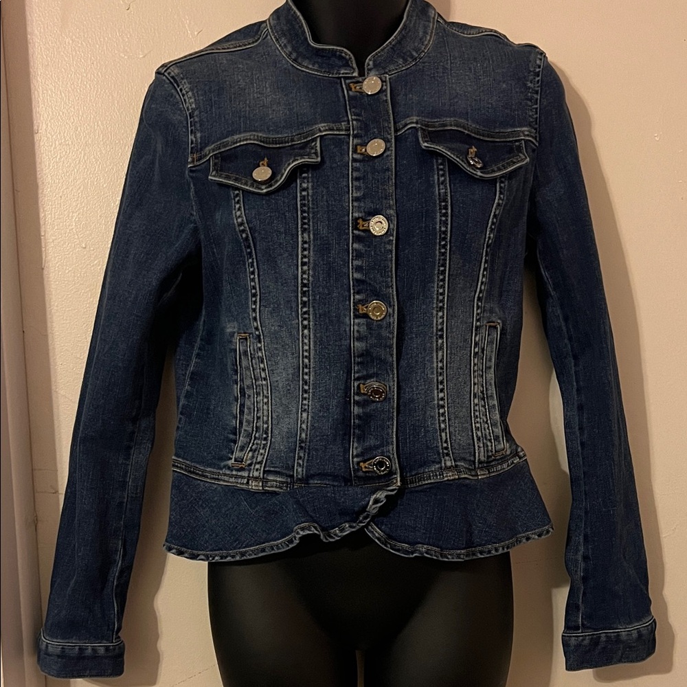 White House Black Market Dark Blue Denim Jean Jacket